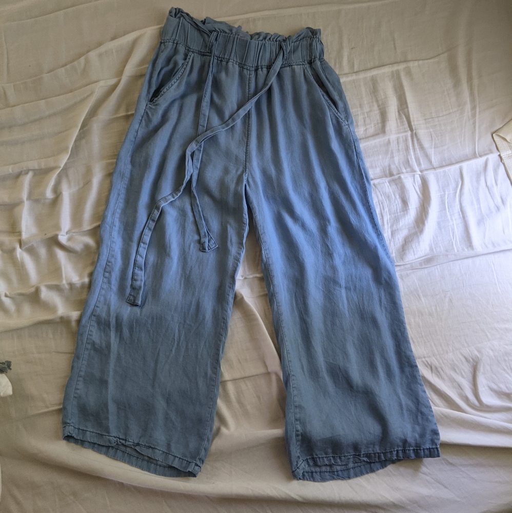 Chambray Cropped Culottes